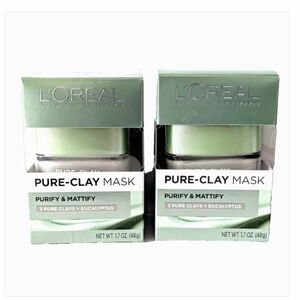 2 L'Oreal Pure-Clay Face Mask Purify & Mattify for Oily & Shiny skin 3 Pure Clay